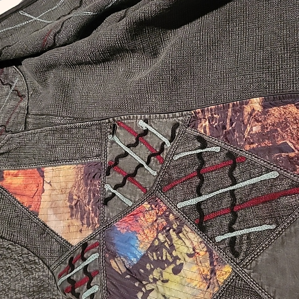 PASLEY & SAGE MIXED TEXTILE EMBROIDERED BOHO FABRIC JACKET - Picture 11 of 13